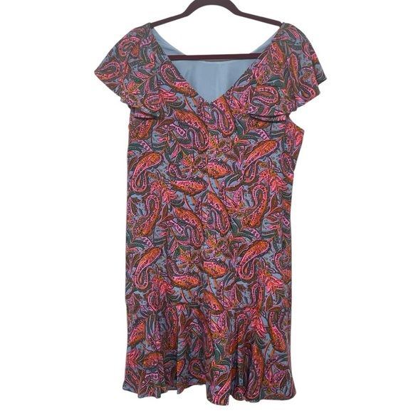 J. Crew Silk Paisley Flutter Sleeve Short Shift Dress Women’s 12 - Picture 6 of 10